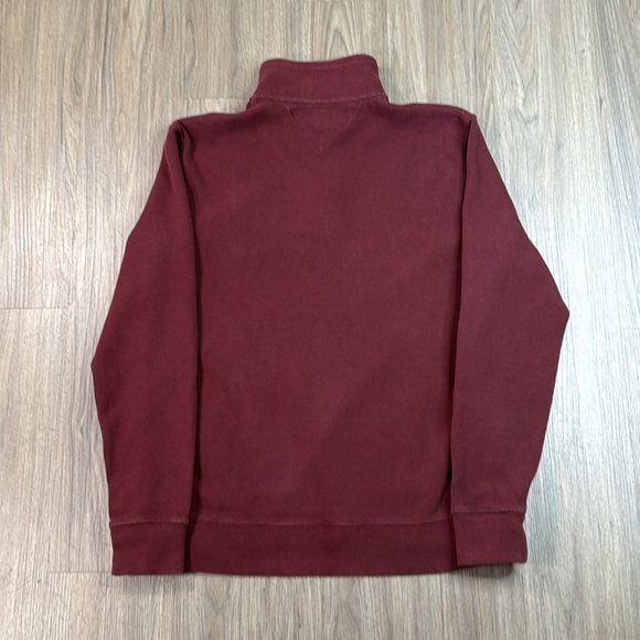 Tommy Hilfiger Men’s Polo Sweatshirt - Burgundy Trendy Preppy Color - Picture 3 of 5